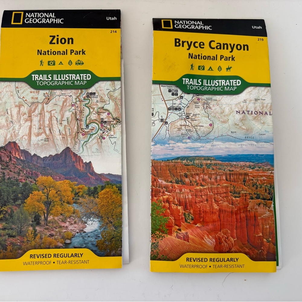 National Geographic Yellow-Cover Zion & Bryce Canyon Trail Maps